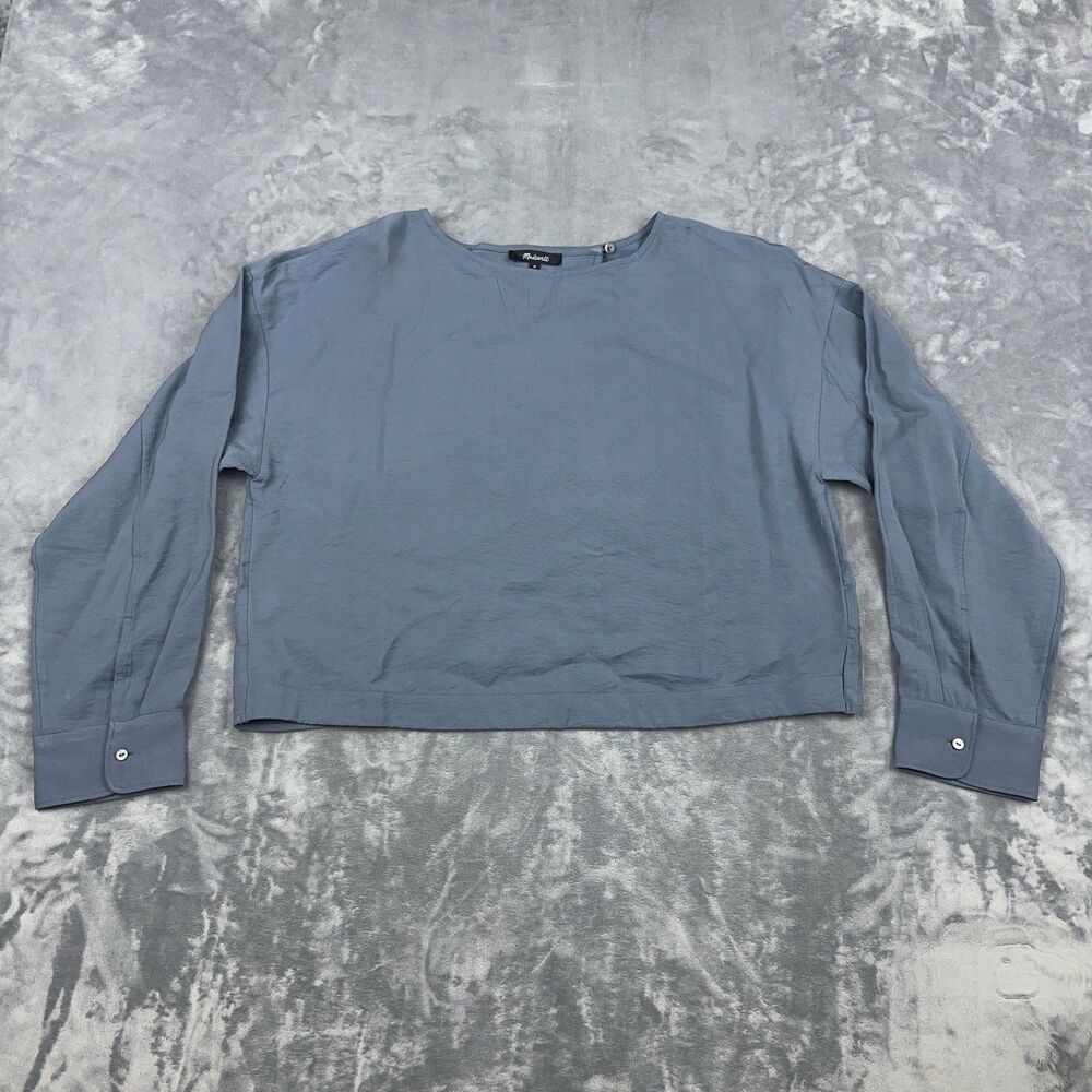 Madewell Relaxed Tulip Back Top in Sunfaded Indigo Blue Womens Sz Medium NO458